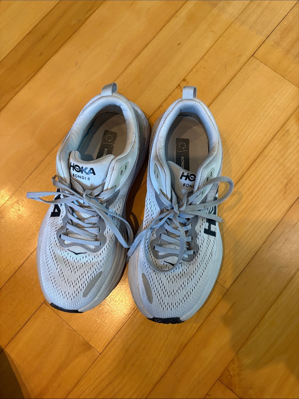 Women’s Hoka Light Gray Bondi Sneakers - Picture 2 of 4